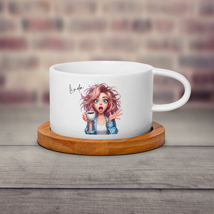 Makronka hrneček Coffee dívka