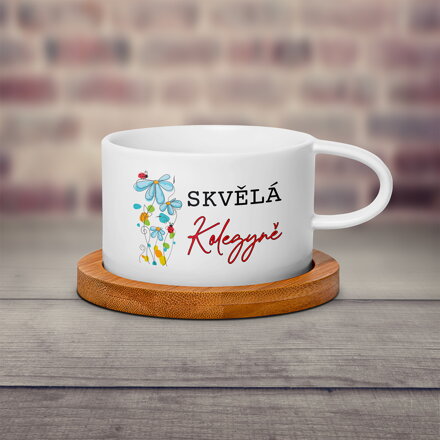 Makronka hrneček Skvělá kolegyně kytka