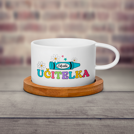Makronka hrníček Učitelka pastelka
