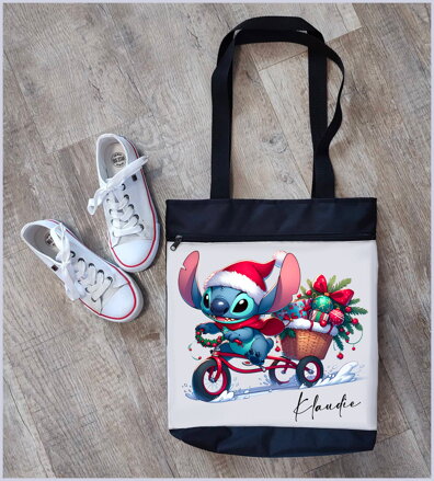 Černá taška Vánoční Stitch