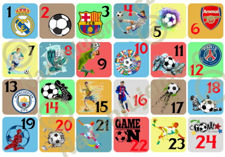 Adventní kalendář Fotbal barevná
