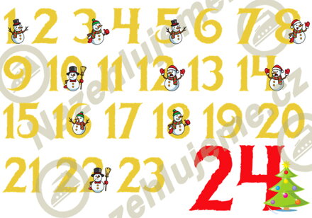 Adventní kalendář Sněhuláci zlatá