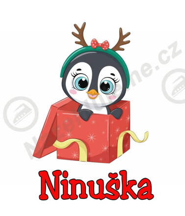 Vánoční nažehlovačka Tučňák v krabici