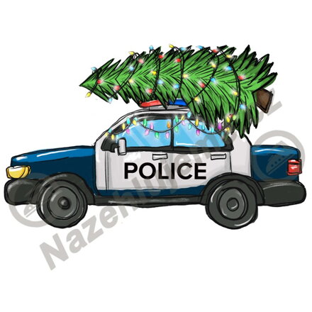 Vánoční nažehlovačka Vánoční policie