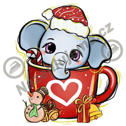 Vánoční nažehlovačka Vánoční slon