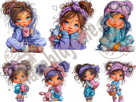 Nažehlovací arch Holčička LILA