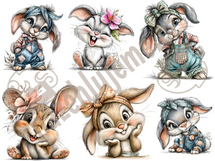 Nažehlovací arch Kreslený Zajíček