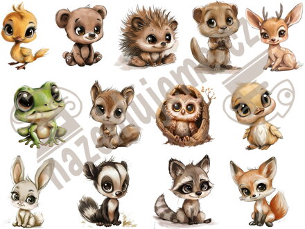 Nažehlovací arch Lesní zvířátka