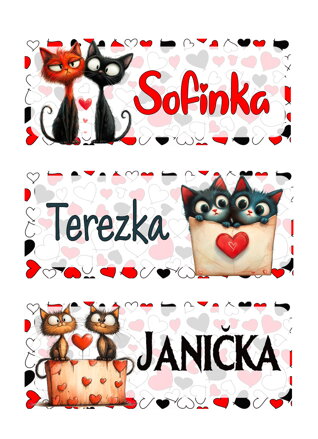 Nažehlovací jmenovka Cat LOVE