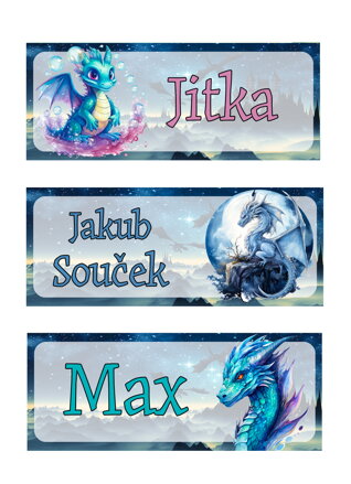 Nažehlovací jmenovka Draci