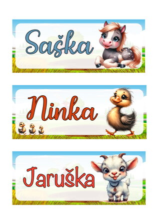 Nažehlovací jmenovka Zvířátka z farmy