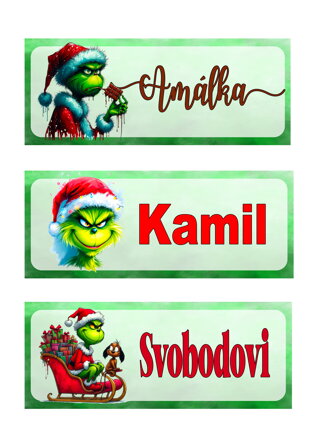 Nažehlovací jmenovka Grinch