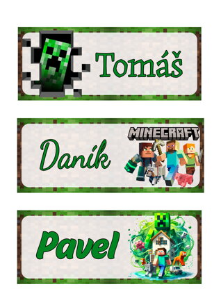 Nažehlovací jmenovka Minecraft