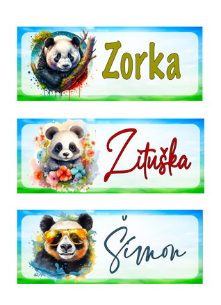Nažehlovací jmenovka Pandy