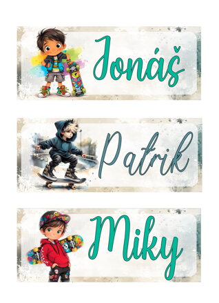 Nažehlovací jmenovka Skate kluk