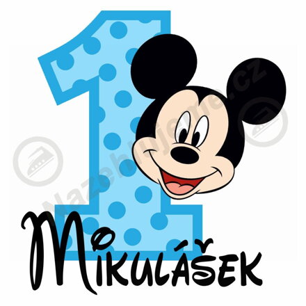 Narozeninová nažehlovačka Mickey hlava