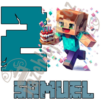 Narozeninová nažehlovačka Minecraft