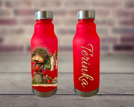 Plastová lahev na vodu Podzimní kreslená zvířátka