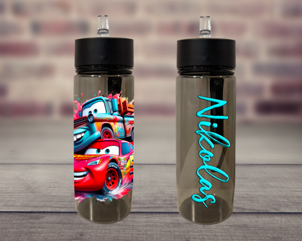 Plastová lahev s pítkem Duhová auta Plastová lahev s pítkem Duhová auta