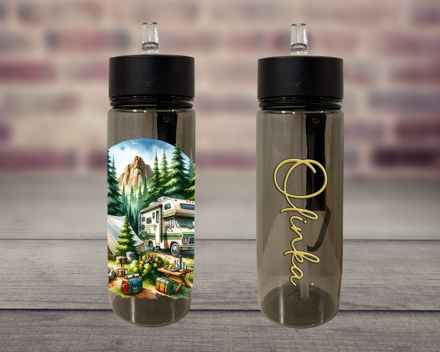 Plastová lahev s pítkem Kempování