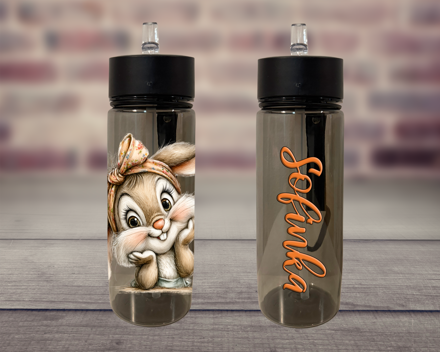 Plastová lahev s pítkem Kreslený Zajíček Plastová lahev s pítkem Kreslený Zajíček