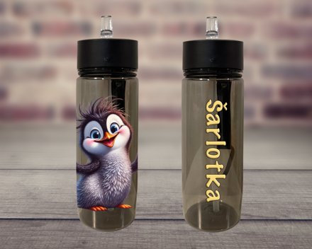 Plastová lahev s pítkem Tučňáci