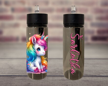 Plastová lahev s pítkem Unicorn
