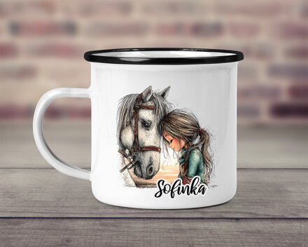 Plecháček Dívka s koněm