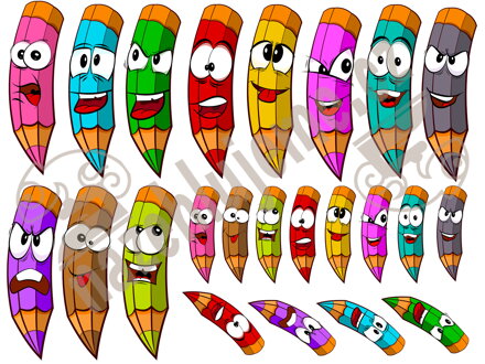 Samolepky Emoji tužky