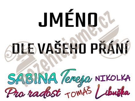 Samolepka JMÉNO NA PŘÁNÍ