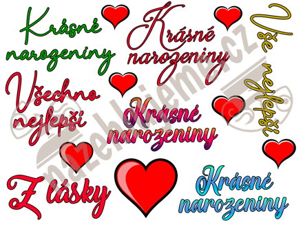 Samolepky Nápisy Narozeniny