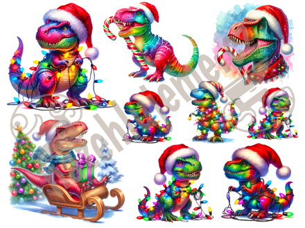 Samolepky arch Vánoční T-rex