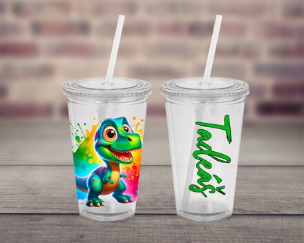 Plastový pohárek s brčkem Zvířátka multicolor