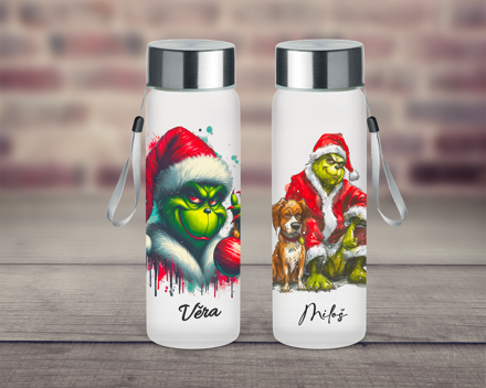 Skleněná lahev Grinch