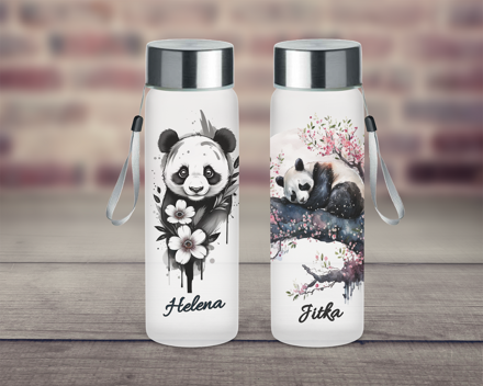 Skleněná lahev Panda