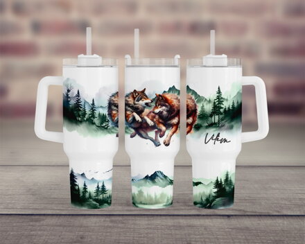 Maxi cestovní hrnek Vlci