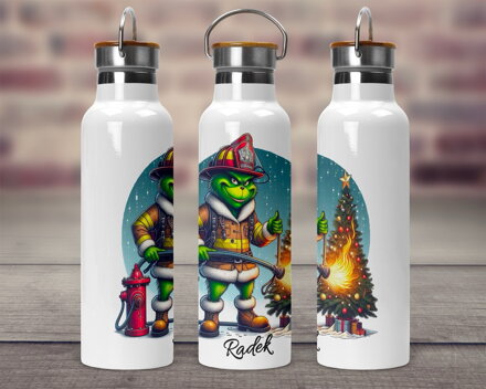 Termoska s bambusovým víčkem Grinch