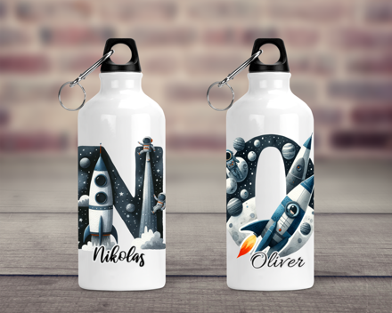 Cestovní hliníková lahev Abeceda Vesmír