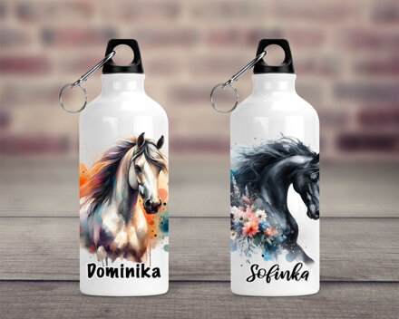 Cestovní hliníková lahev Koně