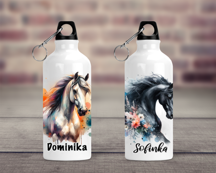 Cestovní hliníková lahev Koně