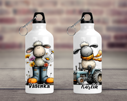 Cestovní hliníková lahev Ovečky