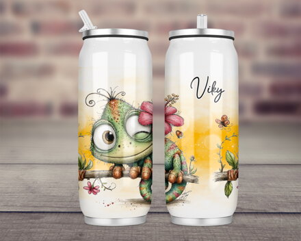 Termoska Coca-Cola celopotisk Kreslený Chameleon