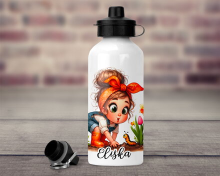 Dětská lahev Holčička v zahradě