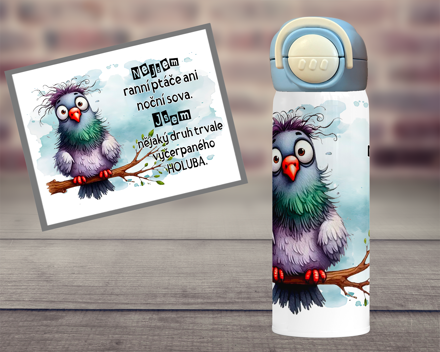 Termoska DUO Vyčerpaný holub - pro něj