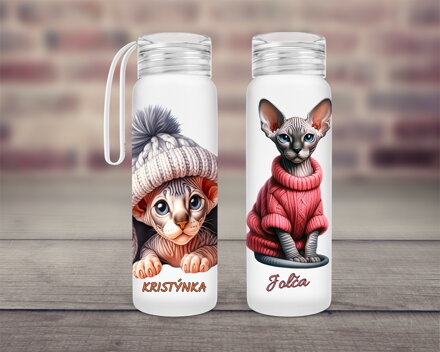 Nerezová lahev Sphynx kočka