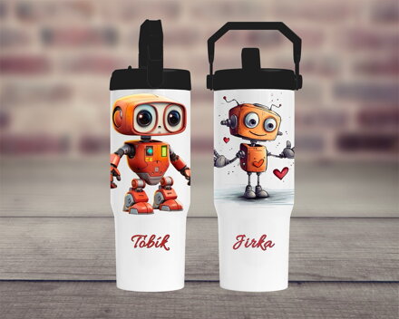 Termoska s pítkem Roboti