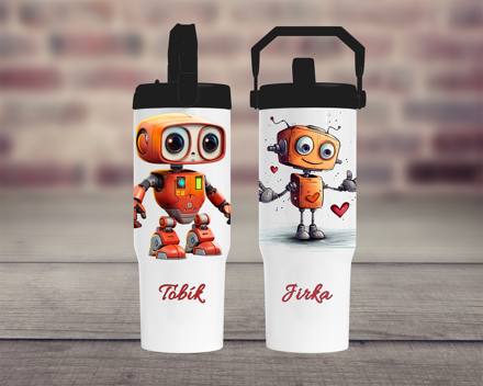 Termoska s pítkem Roboti