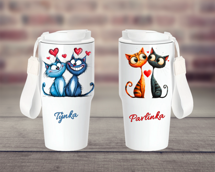 Termoska s poutkem Cat LOVE