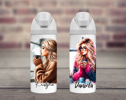 Termoska dvojitá Dívka s kávou