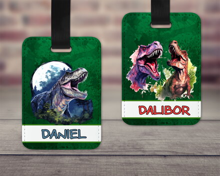 Visačka na zavazadlo Dinosauři